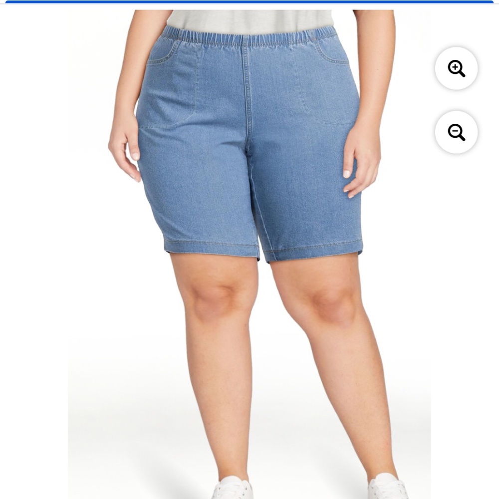 Just My Size Women’s Plus Size 4 Pocket Powder Wash Bermuda Shorts 2X (18W-2…